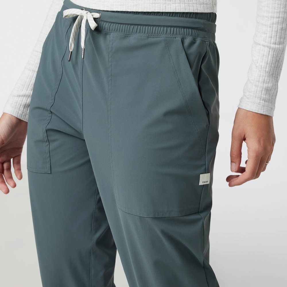 Vuori Miles Jogger Women’s Medium Blue Grey Adjustable Waist Ankle Pants - Picture 12 of 13
